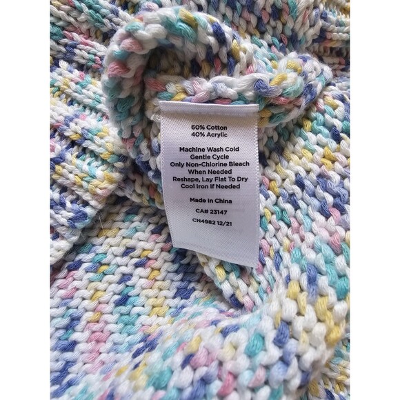 Talbots Sweater Top Women Size Small Confetti  Knit Pastel Casual 3/4 Sleeves - Picture 5 of 7